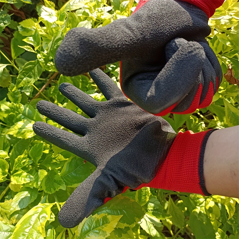 Gardening Gloves Set Breathable Rubber Coated Garden Gloves - Temu