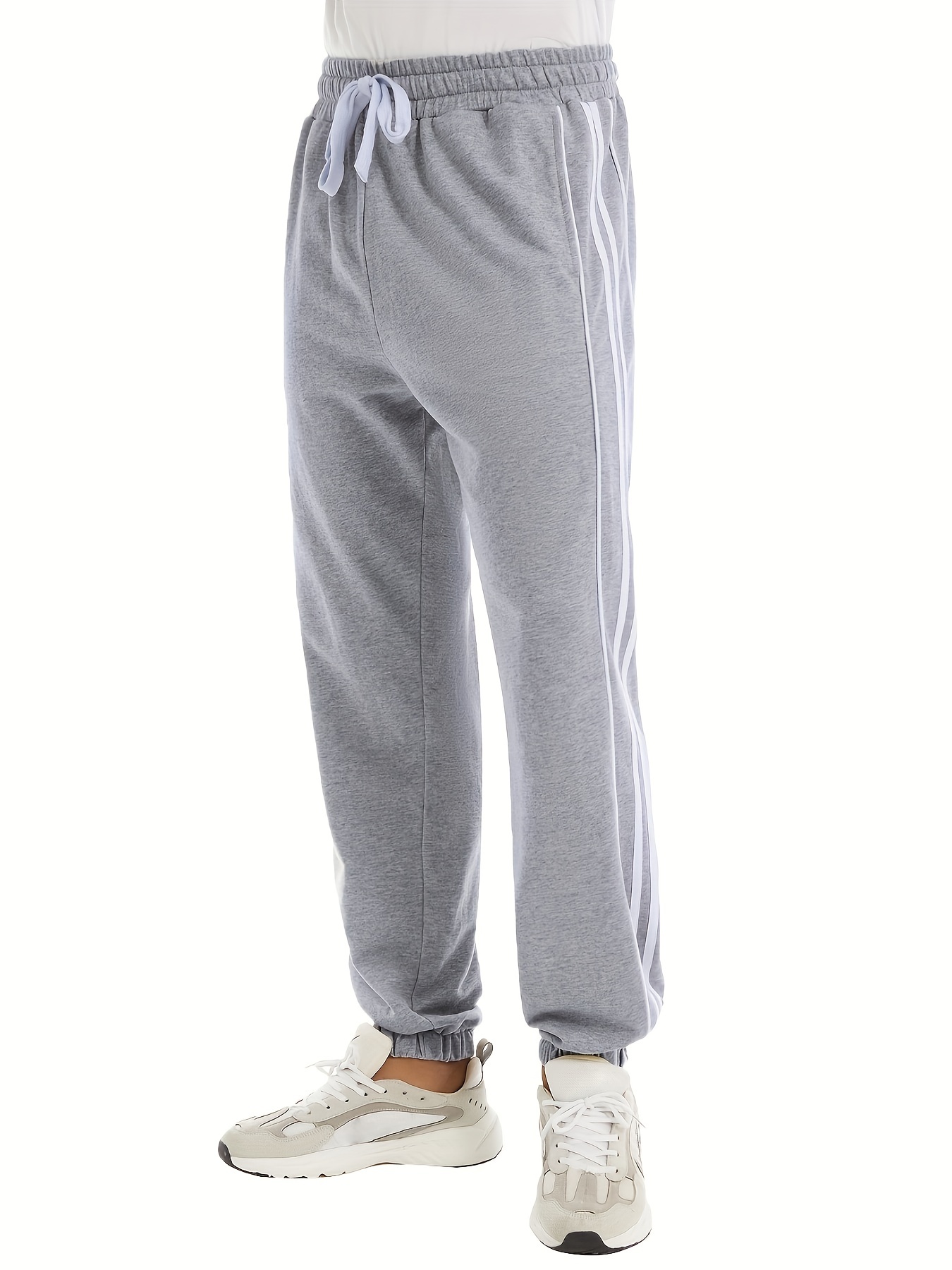 Vertical Stripe Drawstring Breathable Sweatpants Loose Fit - Temu