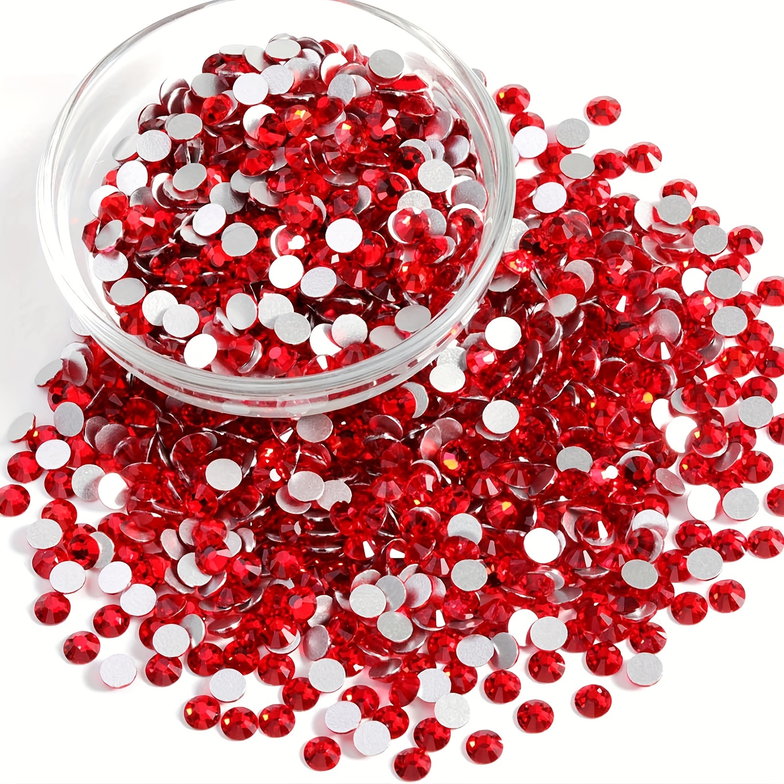 1440pcs Red Rhinestone Crystals Flat Back Rhinestone Round Flat Stones For  Nail Art Crafts, Clothes, Shoes, Jewelry Making Decoration (red/Siam)