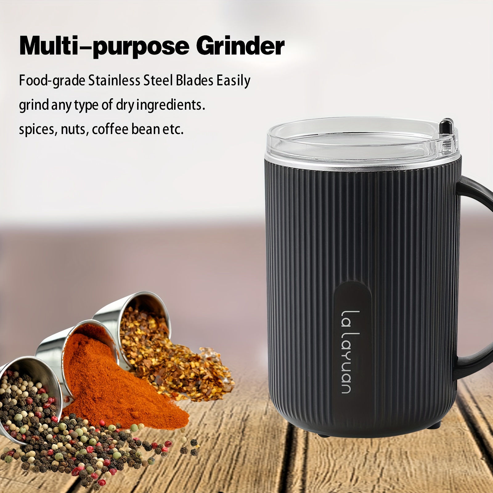 Electric Coffee Bean Grinder, Food Processor, Handheld Food Mixer, Powerful  Spice Grinder Electric, Grain Mills, Coffee Grinder For Spices,herbs,nuts  With Brush, One Push-button Control, Quiet, Wet And Dry Grinder, - Temu  Japan