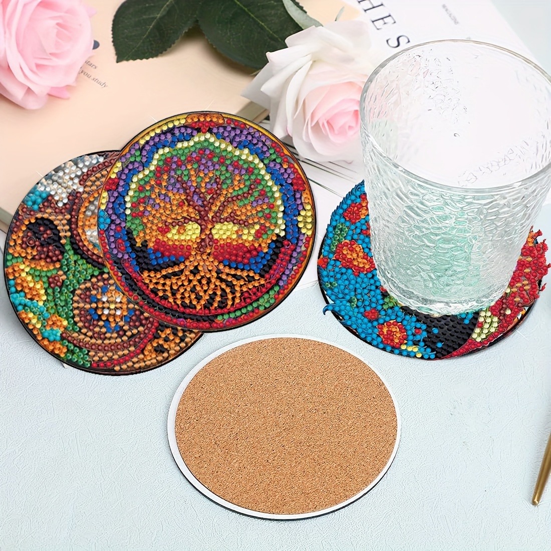 Mandala Diy Diamond Painting Placemats Diamond - Temu