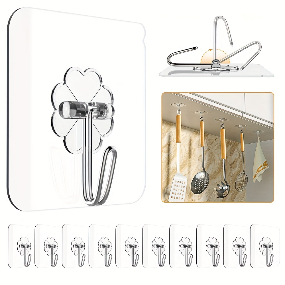 Strong Plug Hook Multi Purpose Transparent Pasting Hook, Phone Hook, Towel  Hook, Sticking Ceiling Hanger Hook Wall Mounted Heavy Duty Key Kitchen Robe  Hook, Best for Smooth Surface (12 PCS) 