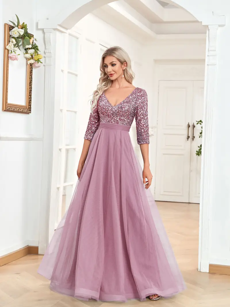 party long dress with sleeves