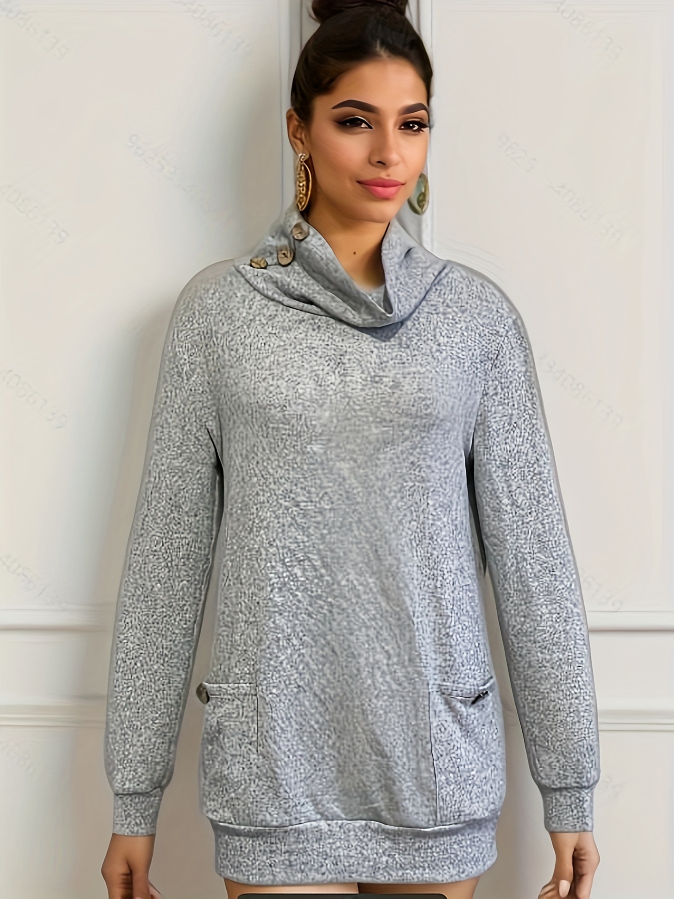 Cowl neck best sale sweatshirt with pockets