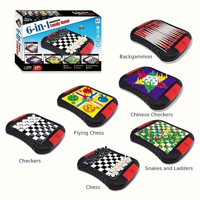 

Six-in-one Magnetic Chess Multifunctional Board Game Toy Set, Christmas, Thanksgiving Day, New Year's Gift