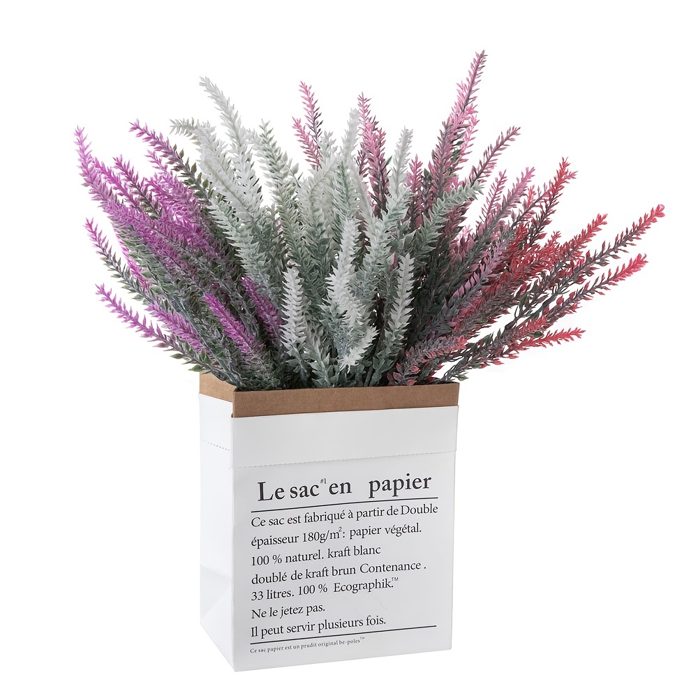 8 fasci di lavanda finta foglie di plastica fiori artificiali pianta  domestica per interni esterni giardino cortile decorazioni di nozze natale  - AliExpress