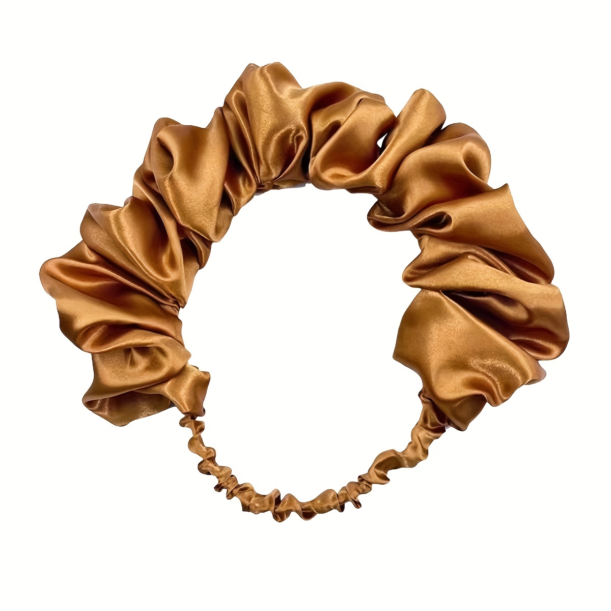 Ruched Ruffled Headband Stretchy Hair Band Solid Headdress Wide Hair Accessories