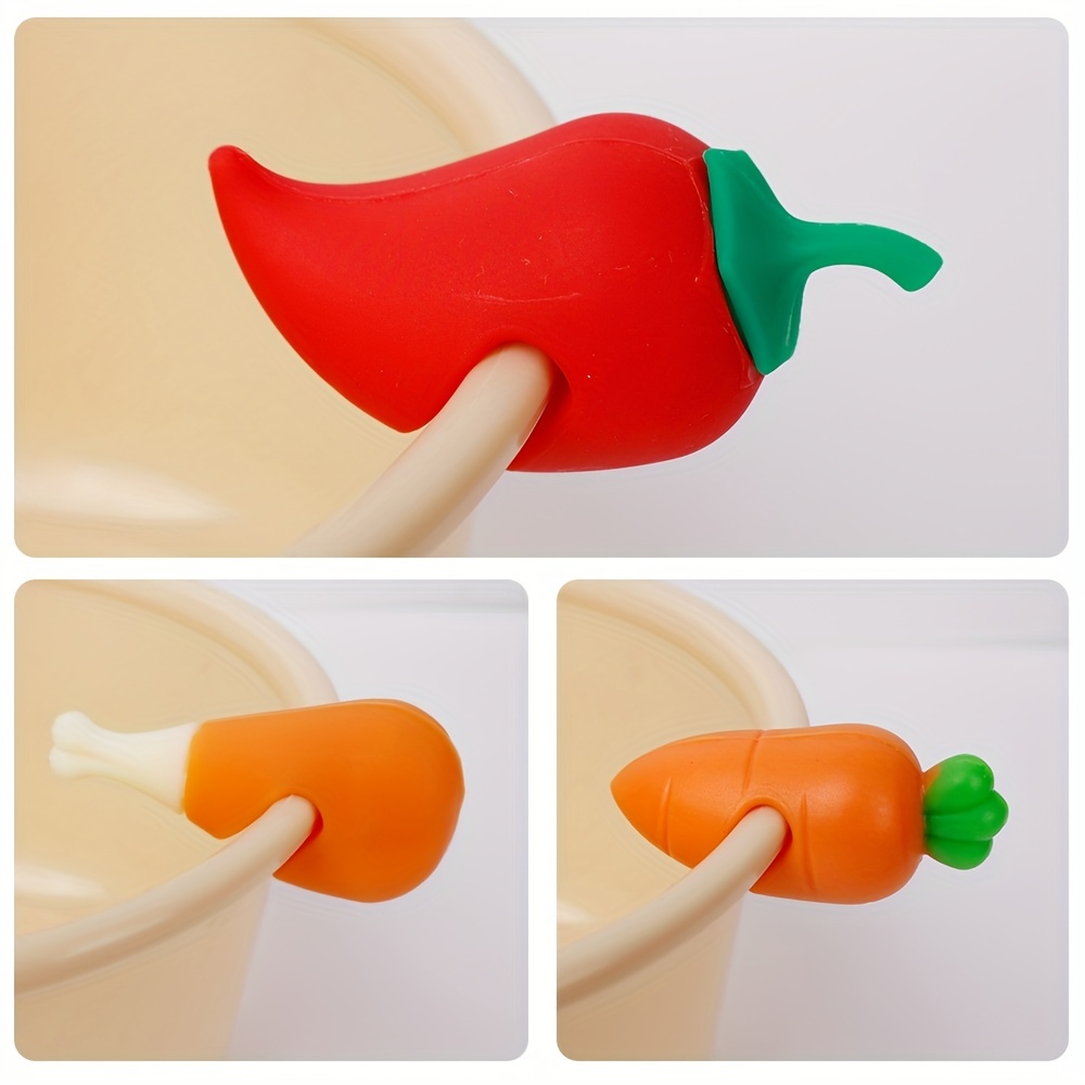 1pc Creative And Lovely Chili & Carrot Shaped Pot Lid Lifter With  Anti-overflow Silicone Cover