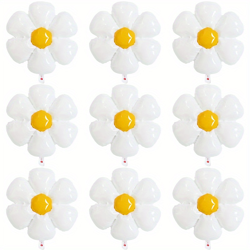 Great Choice Products Daisy Balloons 9 Pieces 3 Sizes White Daisy Flower  Balloons For Daisy Theme