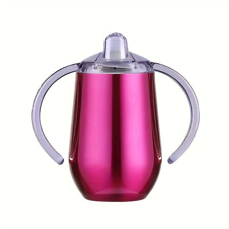 Stainless Steel Sippy Cup, Multi-color Vacuum Insulated Egg Shaped Milk Mug  With Double Handles, Creative Portable Baby Sippy Bottle For Newborn Gift -  Temu