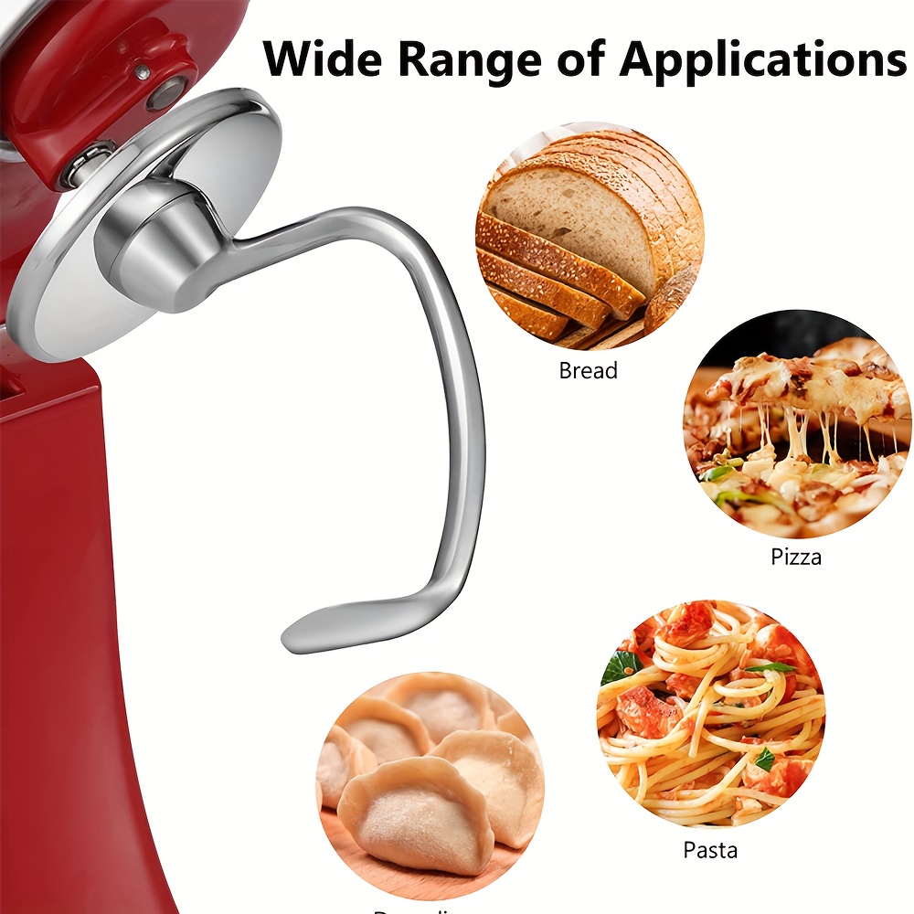 Stainless Steel Dough Hook Suitable For Kitchenaid 4.5/5 Quart Tilt Head  Vertical Mixer, Suitable For Classic, Classic Plus And Artisan Series  K45ss, Ksm75, Ksm90, Ksm95, Ksm150, Heavy-duty Dishwasher - Temu