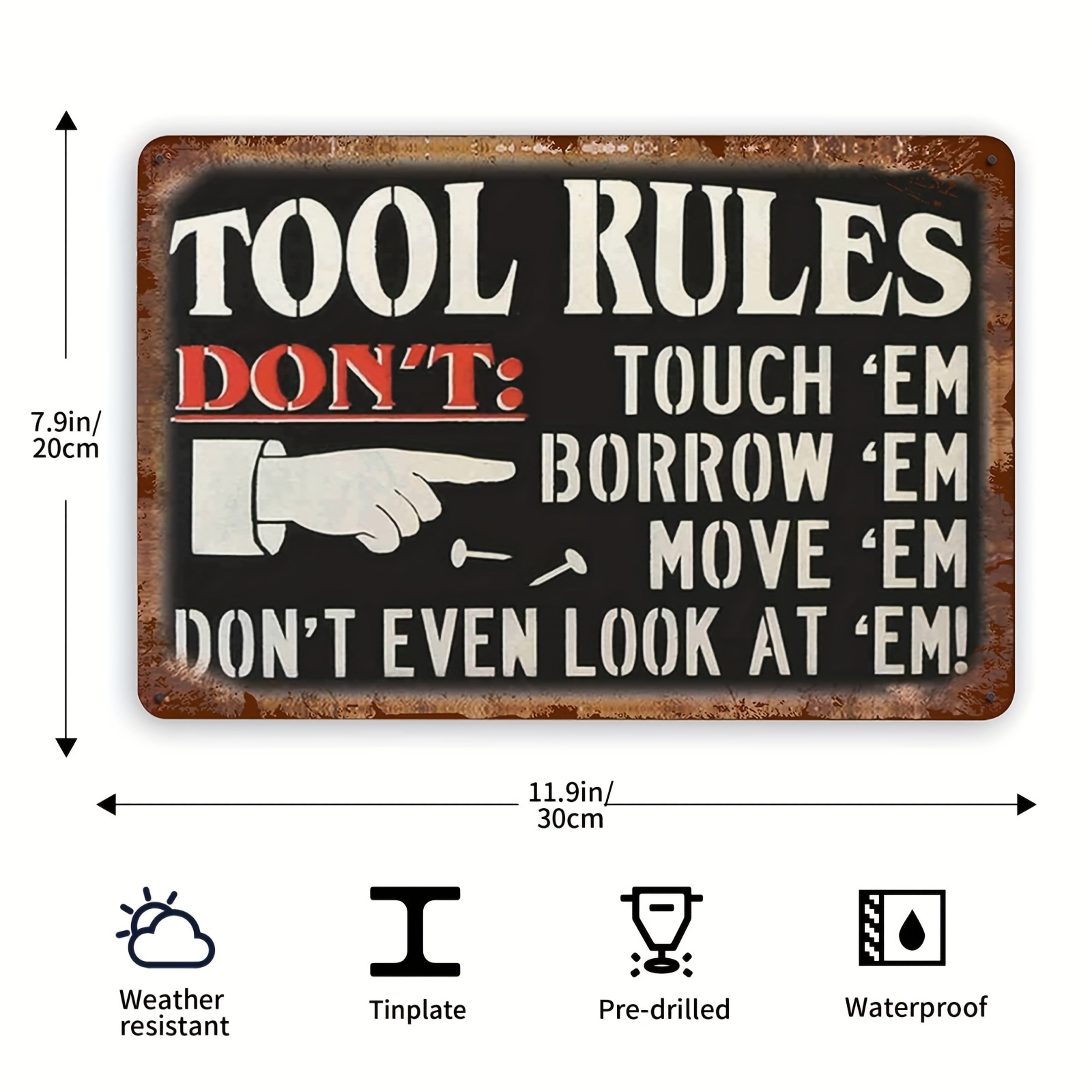 Funny Garage Tools Rules Sign Man Cave Decor Gifts For Men, Hanging  Ornaments For Room, Wall Decor - Temu