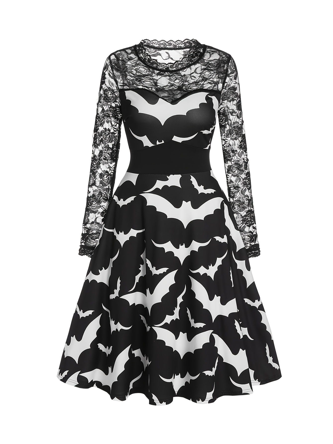 Bat print cheap dress