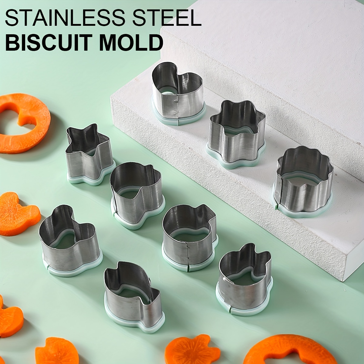 Vegetable Cutter Shapes Set, Stainless Steel Cookie Cutters, Fruit Stamps  Molds, Chocolate Cutters, Cake Decorating Molds, Salad Making Tools, Baking  Tools, Kitchen Gadgets, Kitchen Accessories - Temu