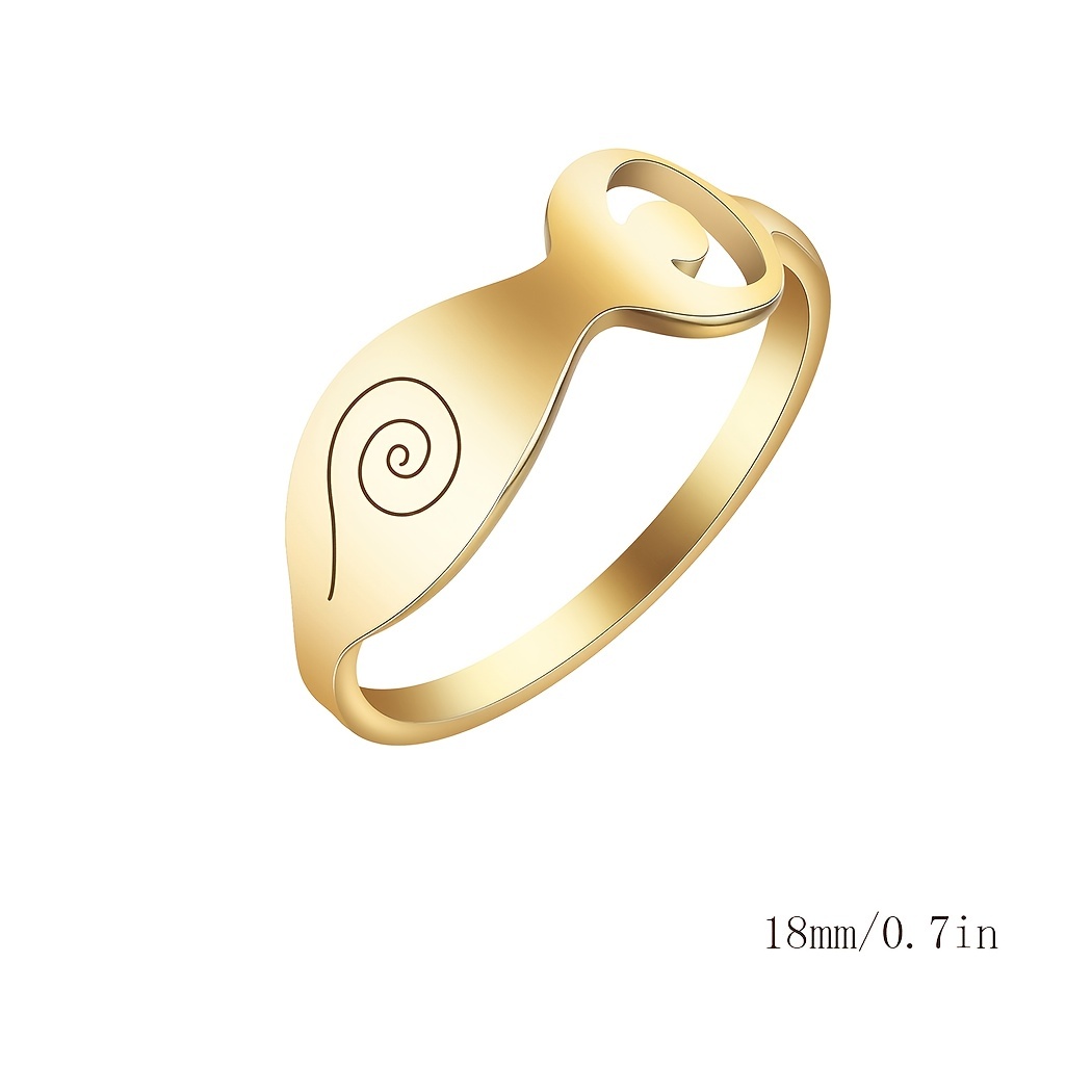 Wicca Spiral Goddess Ring Men Stainless Steel Ring