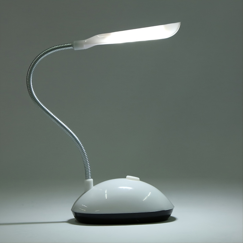  Lámpara de mesa LED, portátil, flexible, con cuello de cisne  flexible, para escritorio, dormitorio, estudio, oficina, dormitorio, USB y  3 pilas AA, no incluye pilas (paquete de 2) : Herramientas y