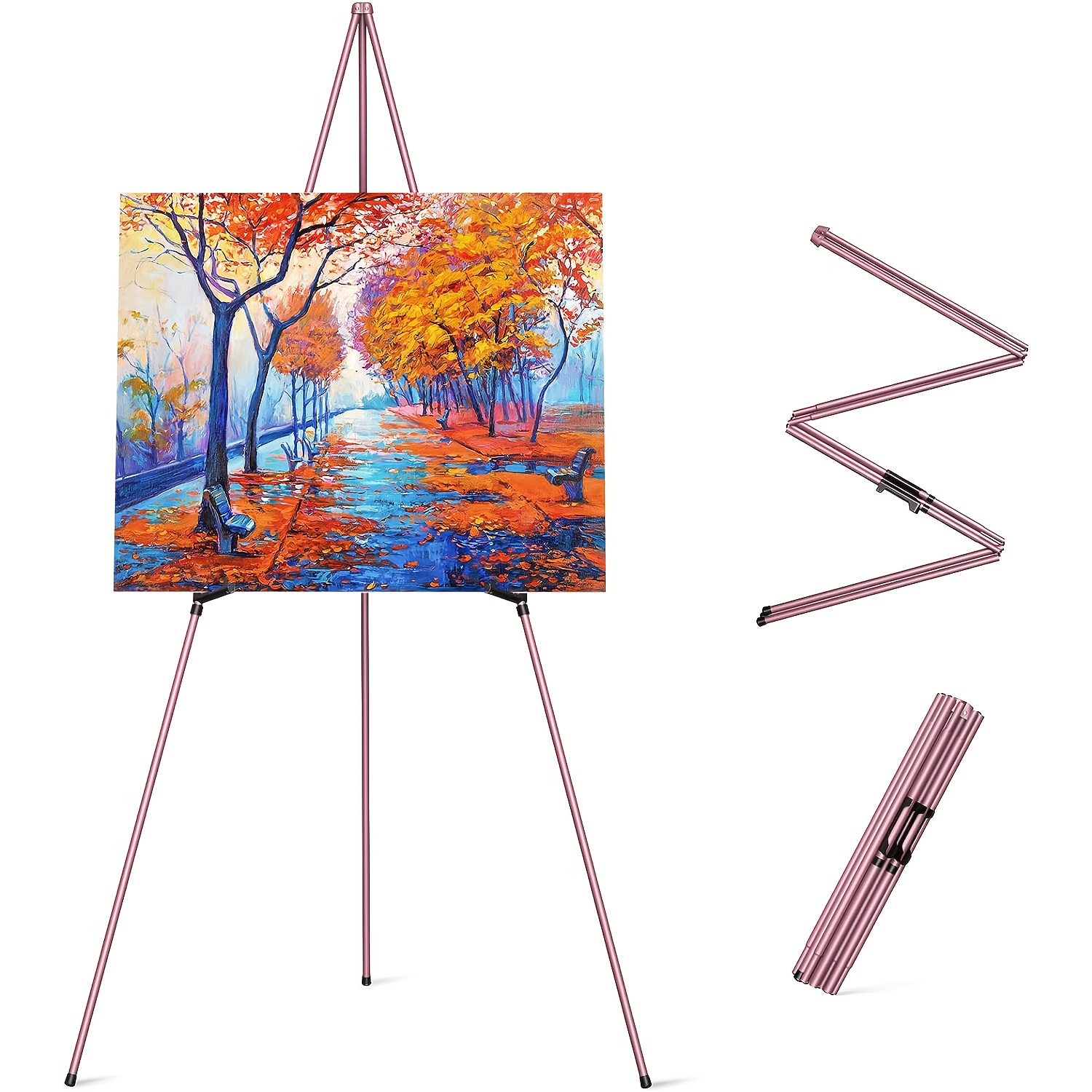 63 Folding Artist Easel Stand for Wedding Signs, Poster, Adjustable  Display Stand Painting Easel with Bag, Portable Art Drawing Easel  Lightweight Metal Tripod Floor Standing Poster Easel Black (Black) :  : Home