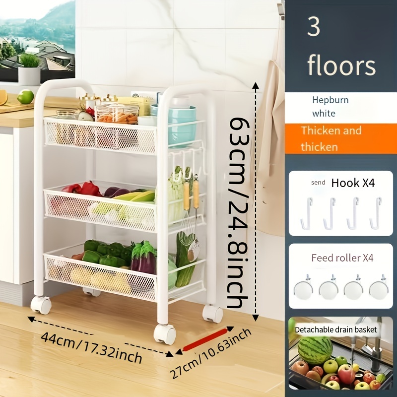 Multifunctional Detachable Kitchen Shelf Floor Sundries Fruit And Vegetable  Storage Rack