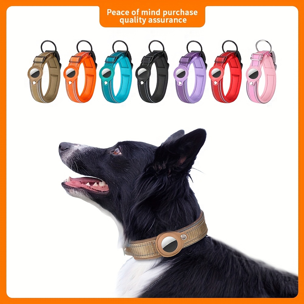 Collier pour chien Airtag réglable Compatible Apple Air Tag avec motif  multicolore pour petit chien moyen grand