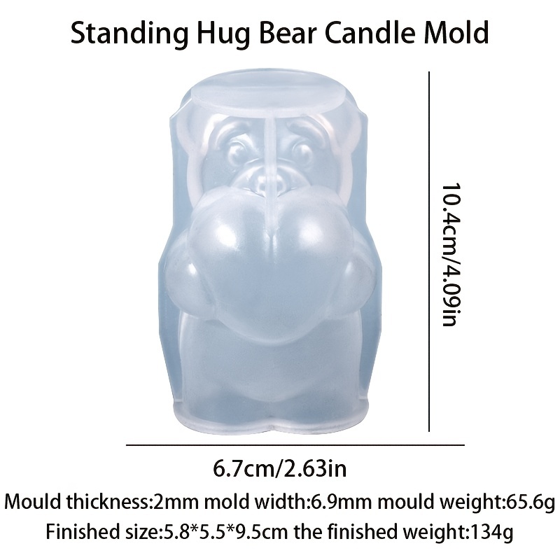 Standing Bear Candle Mold, Diy Aroma Candle Mold, Mirror Resin