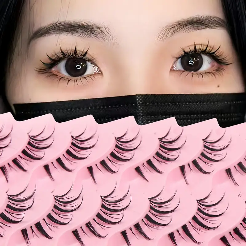 Manga Lashes, Transparent Stem Spiky Anime False Eyelashes, Natural Look  Japanese Lashes, Reusable Wispy Eyelashes Extension Makeup Tool - Temu New  Zealand