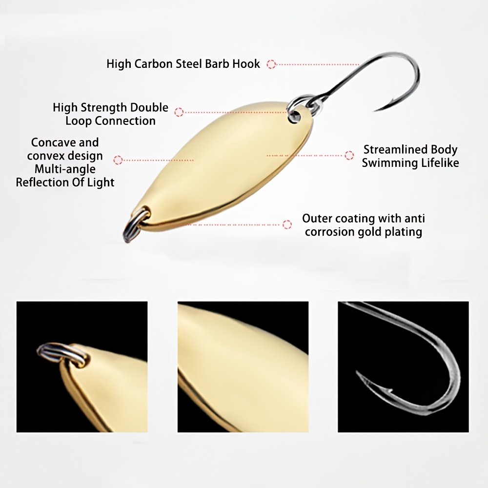 Metal Spoon Fishing Lure Golden/silver Artificial - Temu