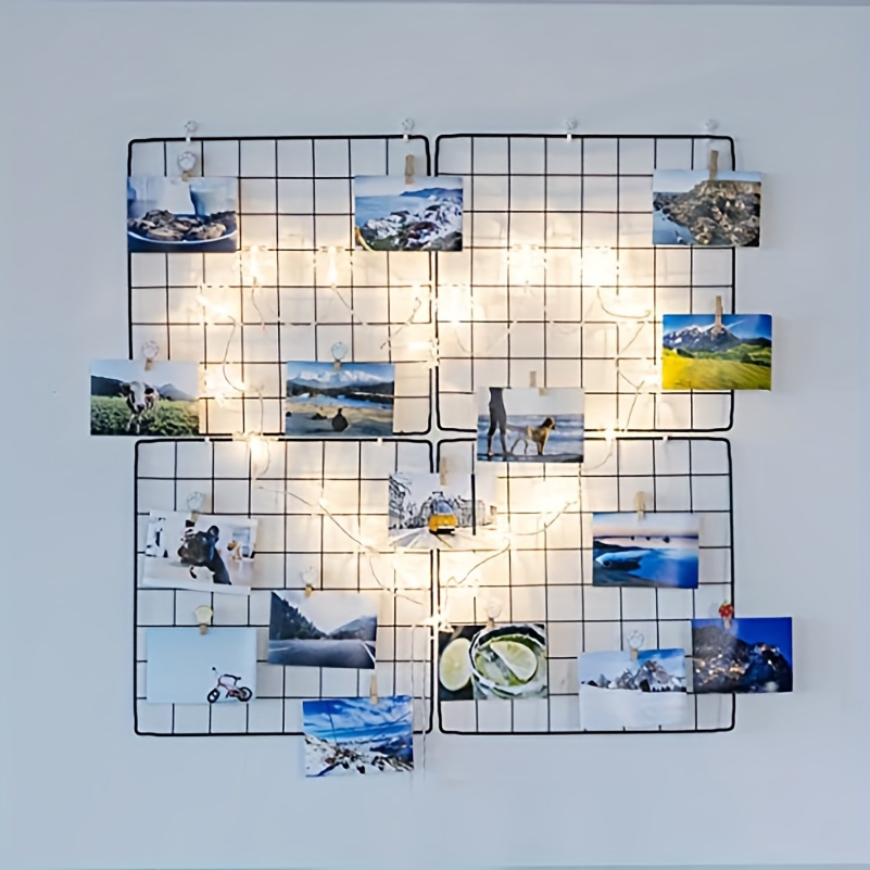 5pcs Decorative Wall Grid Wire Wall Grid Panel Picture Display
