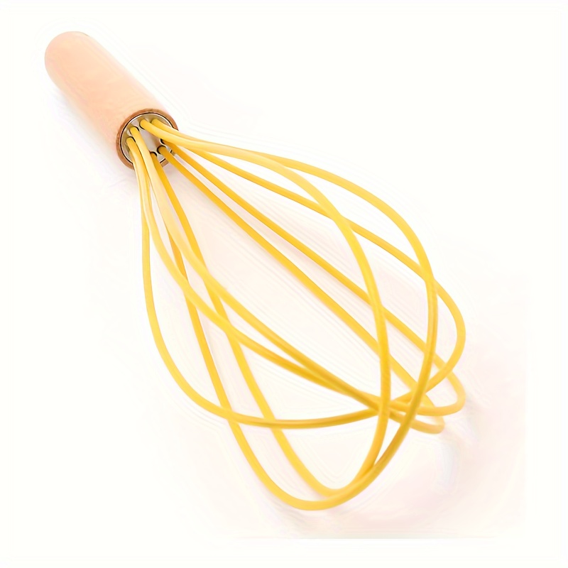 1Pc Random Color Silicone Egg Whisk, Cream Whisk, Stirring Baking Tools,  Egg Stick Manual Mixer, With Wooden Non-Slip Handle, Non-Slip, Easy To  Clean, Manual Whisk, Egg Beater For Kitchen, Suitable For Cream