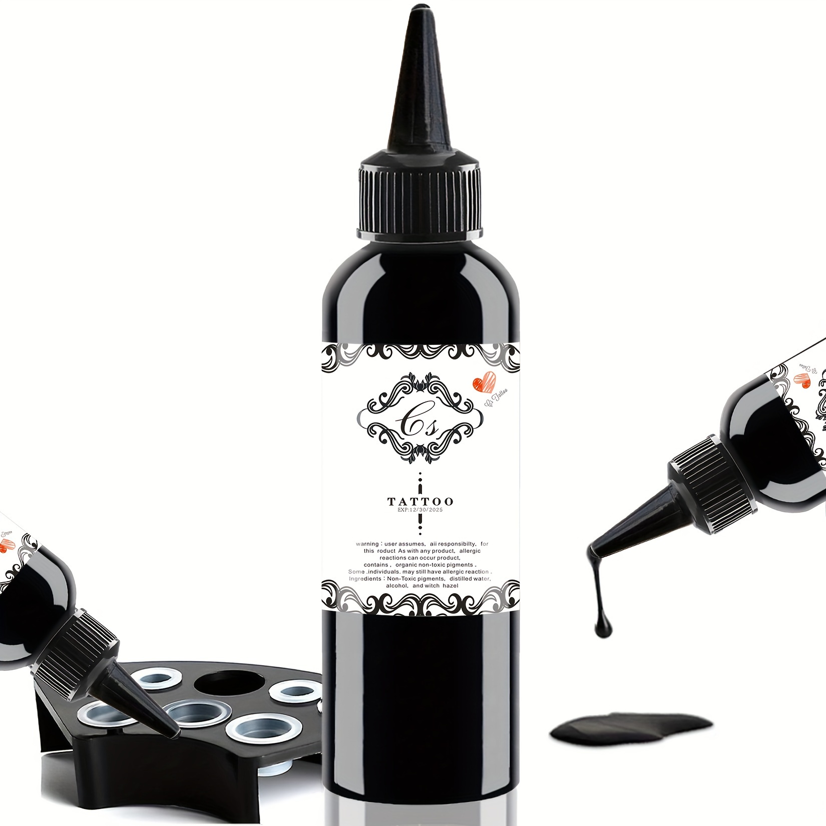 Tattoo Ink 30ml True Black 1oz 5 Bottles – wormholesupply