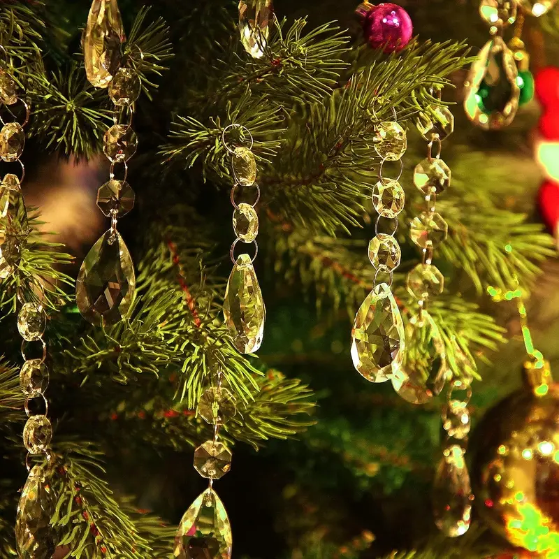 Crystal and Gold Christmas Tree Garland
