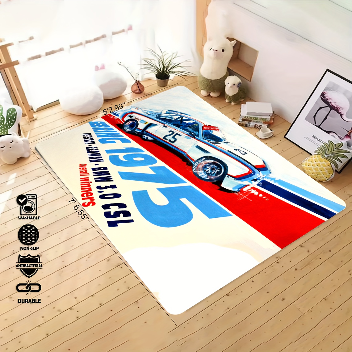 1pc Fliegendes Auto Party Logo Muster Bereich Teppich, Anti-Rutsch