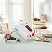 1pc powerful 5 speed hand mixer with storage base and eject button perfect for whipping dough cream cake and  details 8