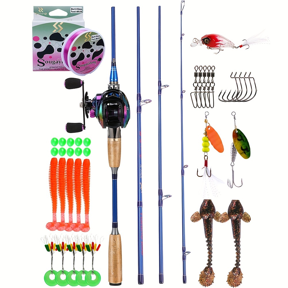 Sougayilang Baitcasting Fishing Rod Reel Kit 4 section - Temu
