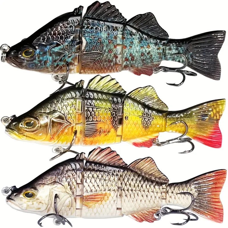 3pcs/box Bass Fishing Lures For Freshwater & Saltwater, Multi-Jointed  Swimbaits For Trout Salmon Catfish Largemouth Smallmouth, 4 Segments  Swimbait Lu