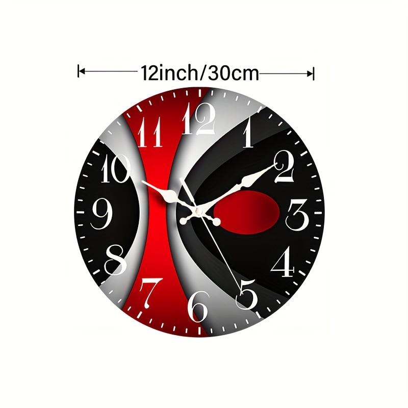 1pc Wall Clock, Living Room Decorative Wooden Round Craft Wall Clock, Bedroom Silent Wall-mounted Modern Clock, Battery Not Included