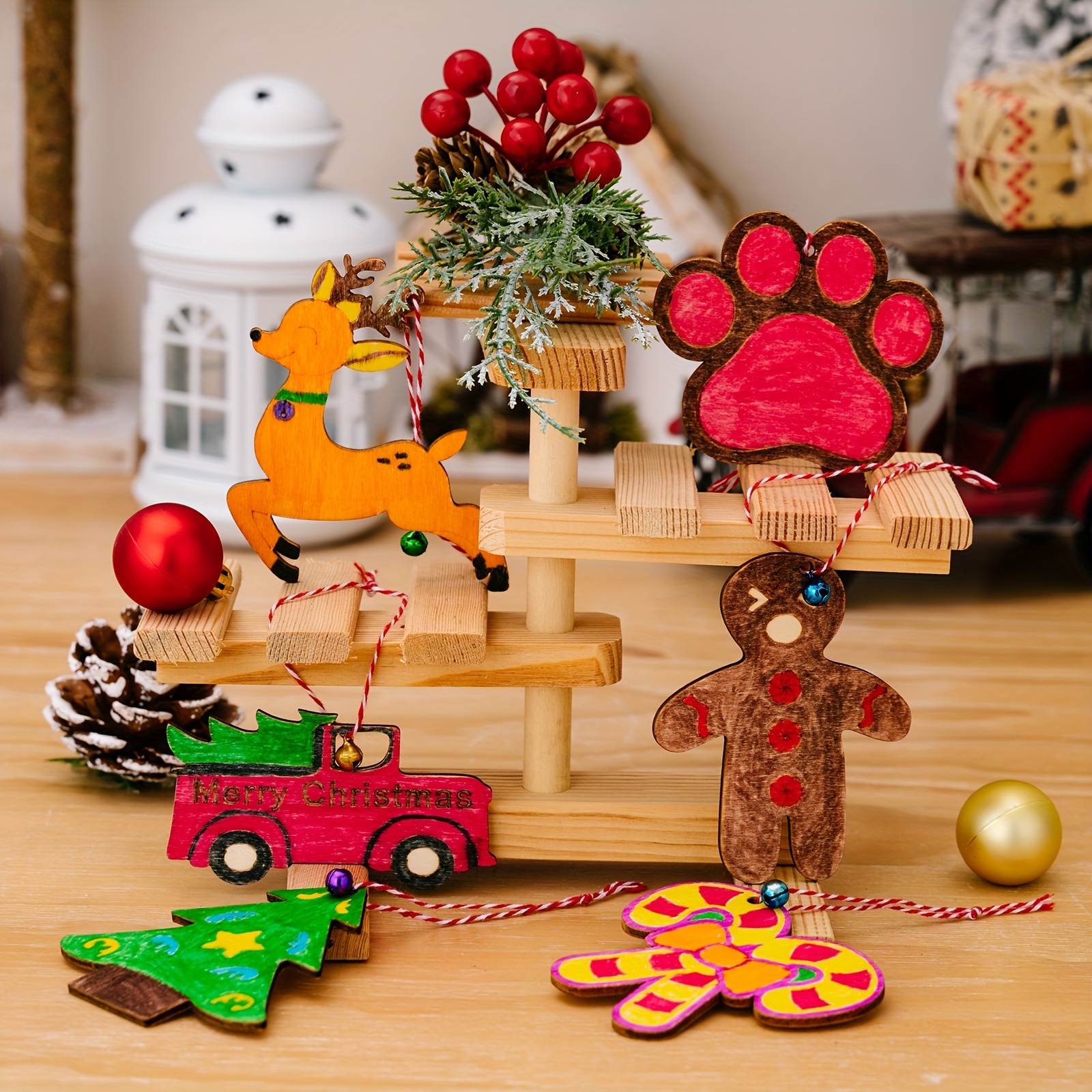 Wooden Crafts Christmas Decorations Wooden Little House - Temu