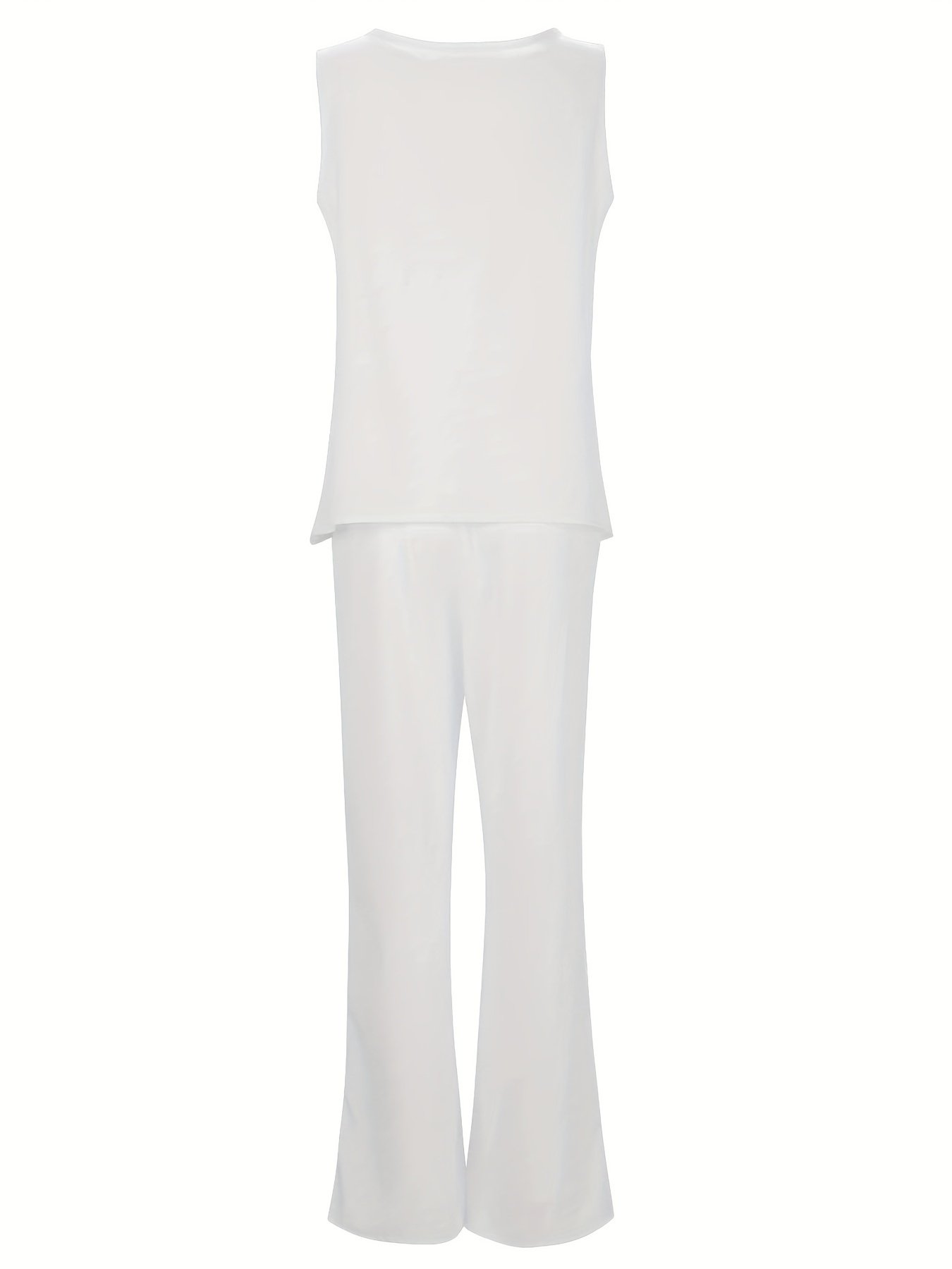 Solid Tank Top & Wide Leg Pants Set