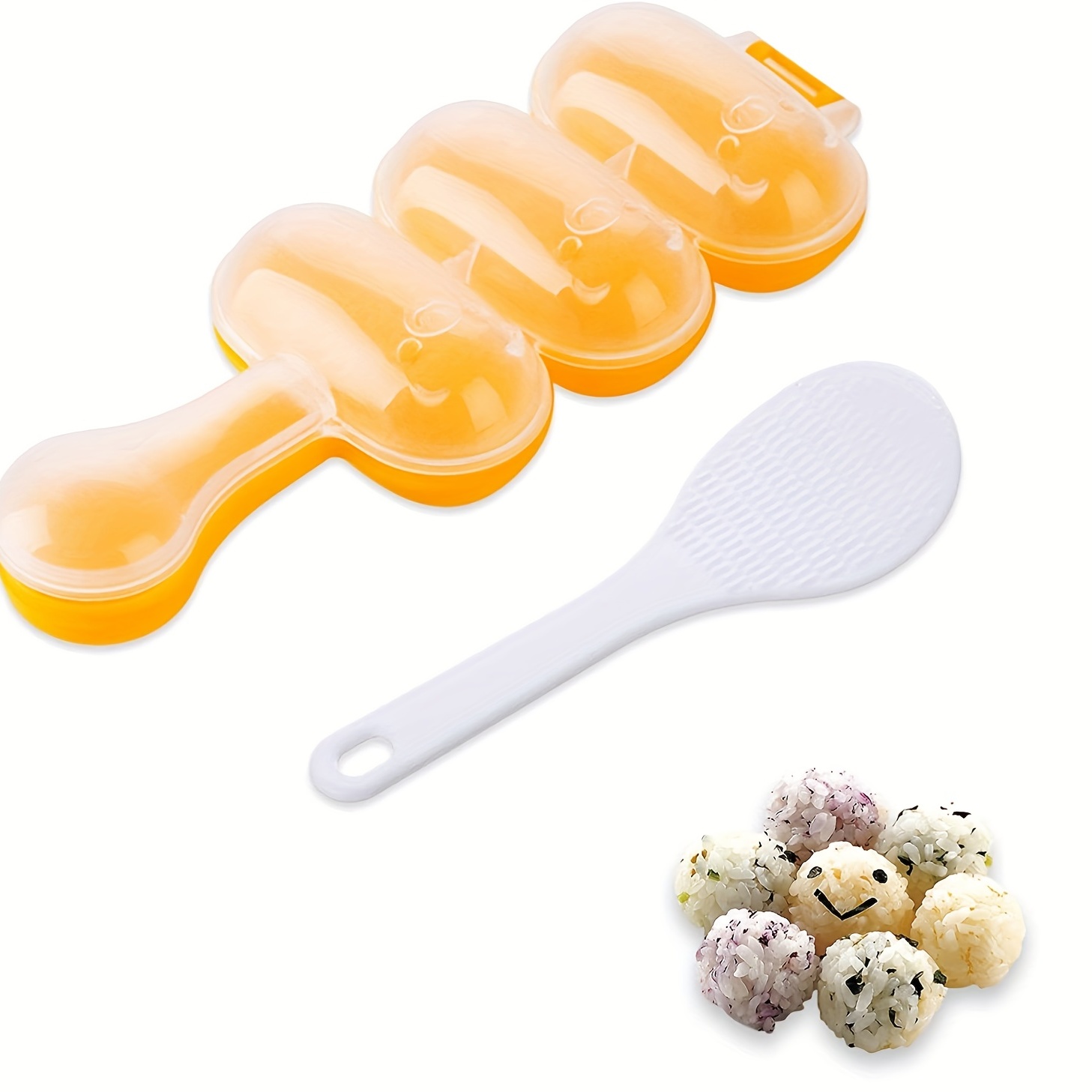 Diy Sushi Molds Rice Ball Molds Set Include 1 Piece Sushi Rice Shape Maker,  1 Piece Rice Baller Shaker With Rice Paddle