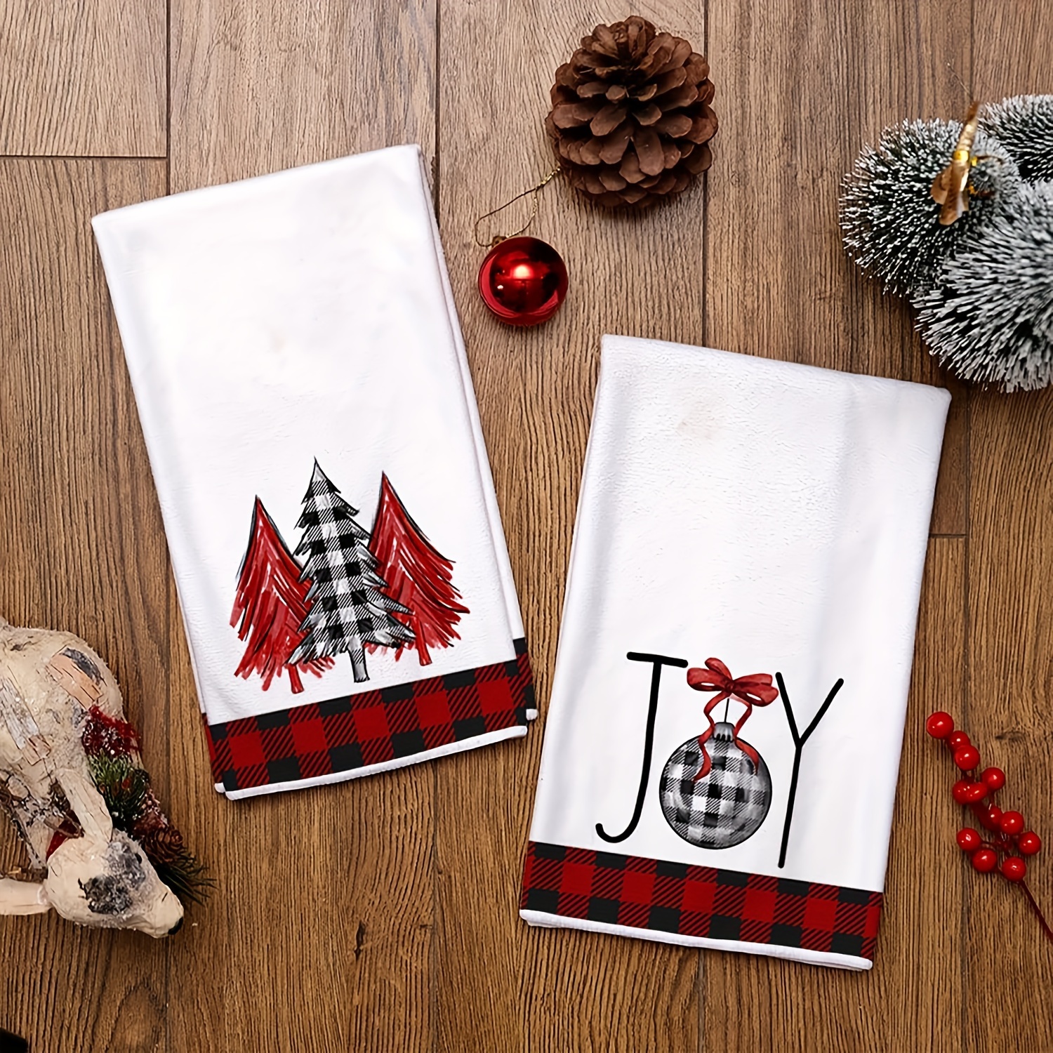 Christmas Hand Towels Kitchen Cleaning Dish Towel Christmas