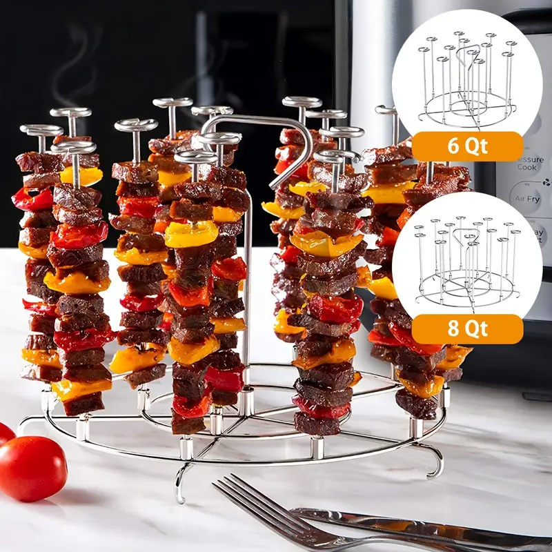 Grill Delicious Kabobs At Home With This Air Fryer Skewer Stand -  Compatible With Ninja Food 6qt & 8qt! - Temu