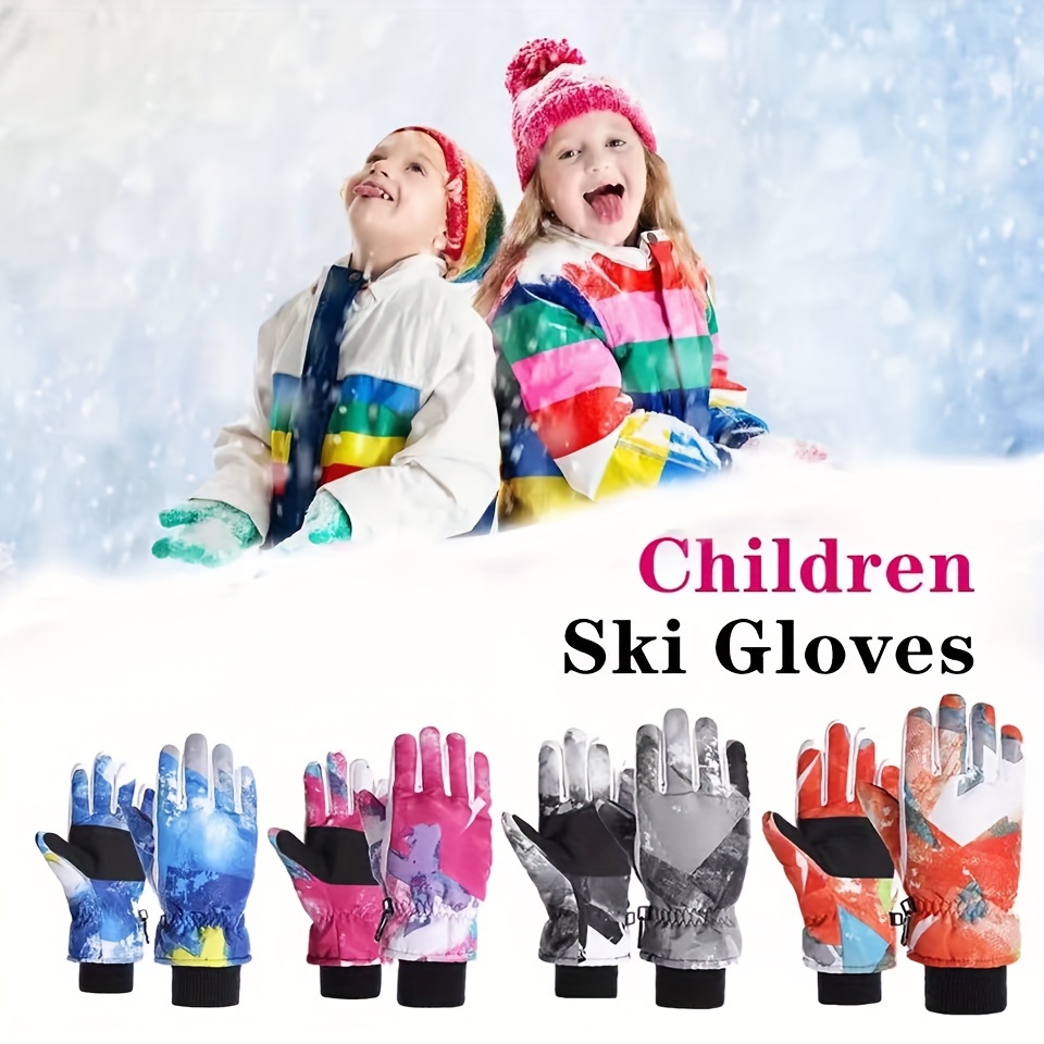 Gants de Ski Imperméables & Coupe-Vent Enfants Hiver Ski Gants de