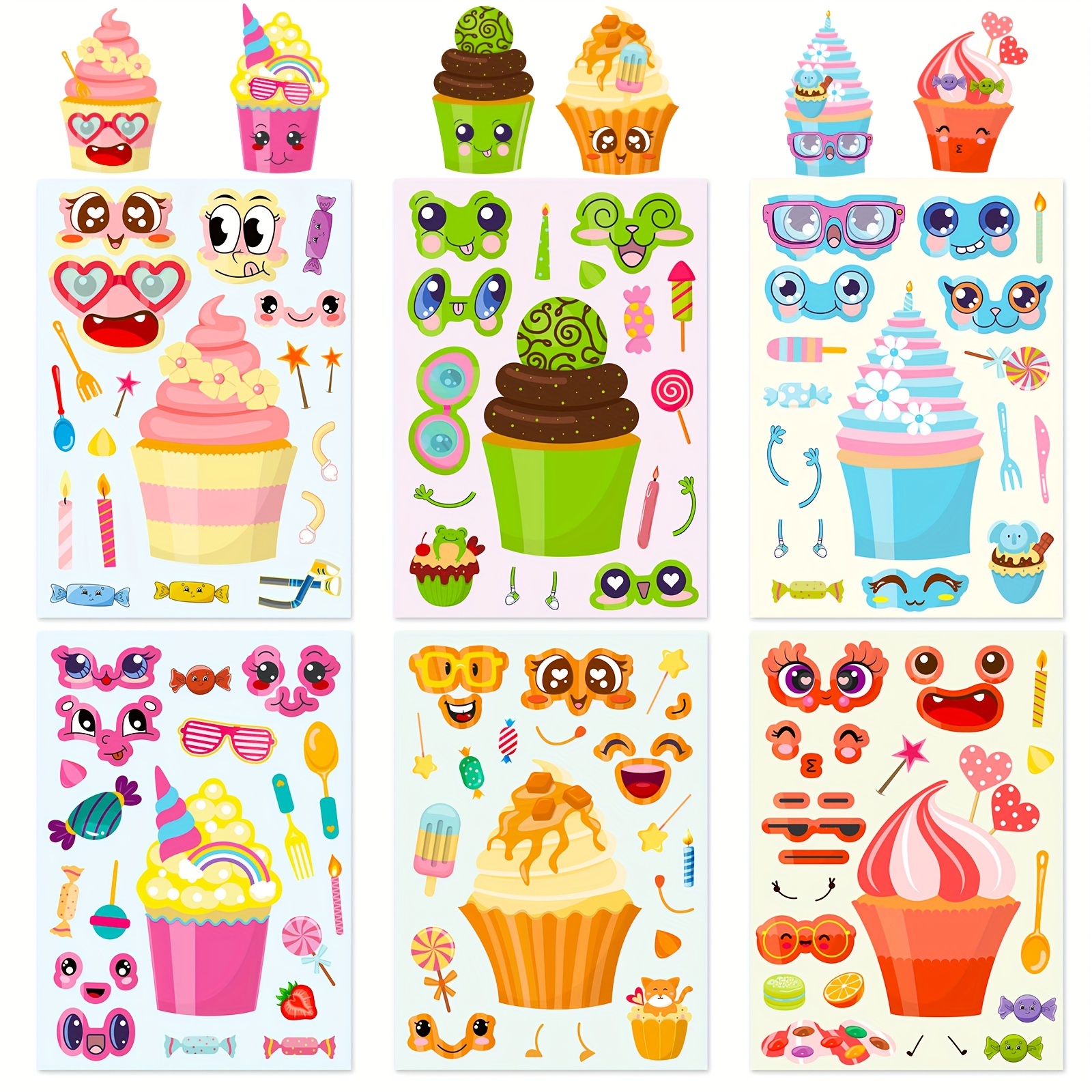 Cake Face Changing Stickers Children's Fun Sweet Ice Cream - Temu