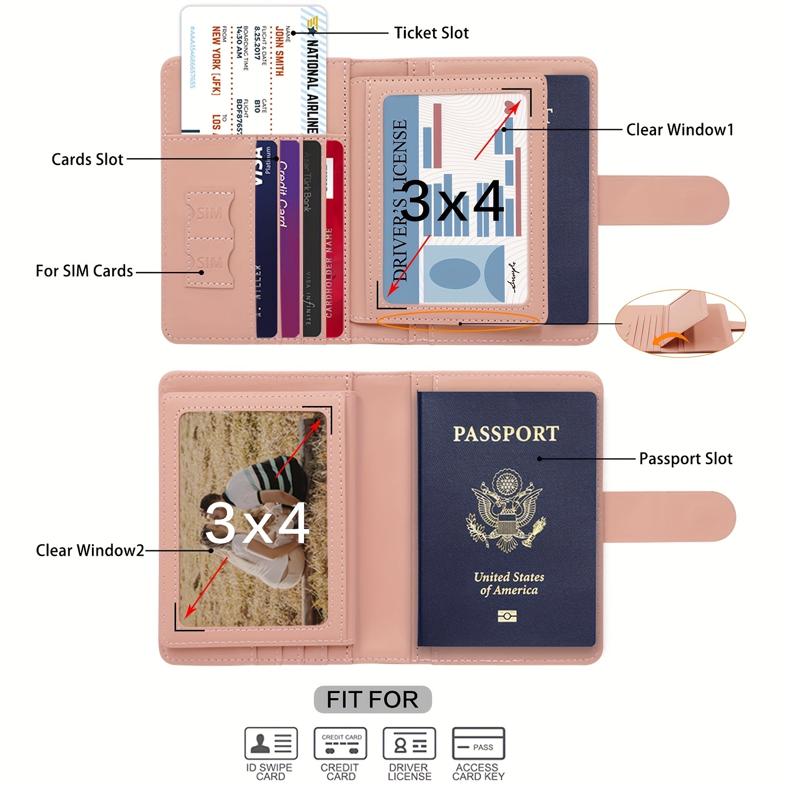 New Passport Holder Card Slots Cute Passport Cover For Women/men Couple,  Waterproof Rfid Blocking Travel Wallet - Temu
