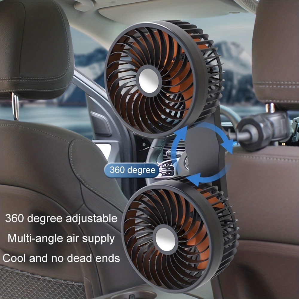 Auto Rear Seat Air Fan Auto Headrest Ventilation Fan USB Charging