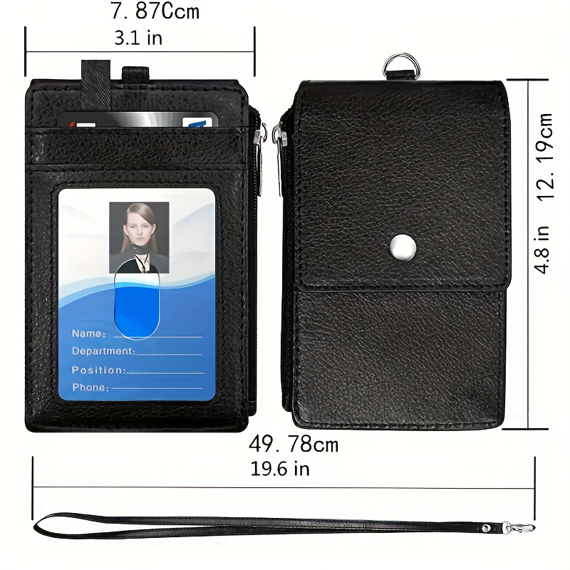 Luxury Pu Leather Double Card Sleeve Id Badge Case - Perfect Bank Credit  Card Holder Accessory! - Temu