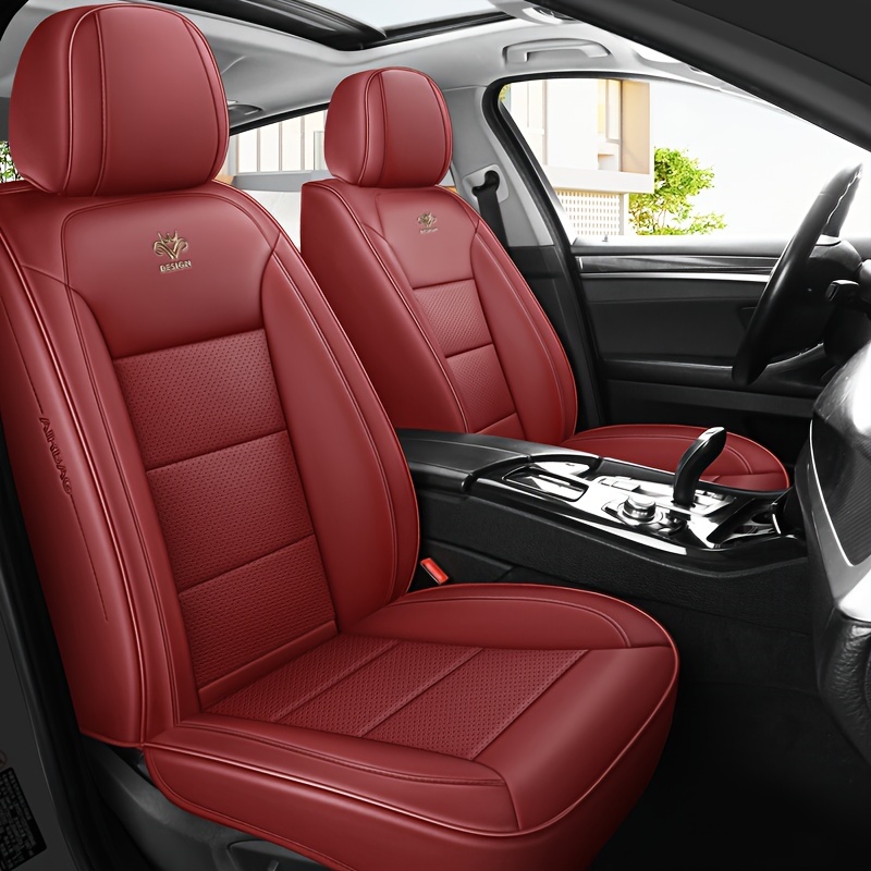 2024 new all     leather car seat covers universal fit durable stylish red   for   business casual use vehicle interior upgrade sleek car accessory   material