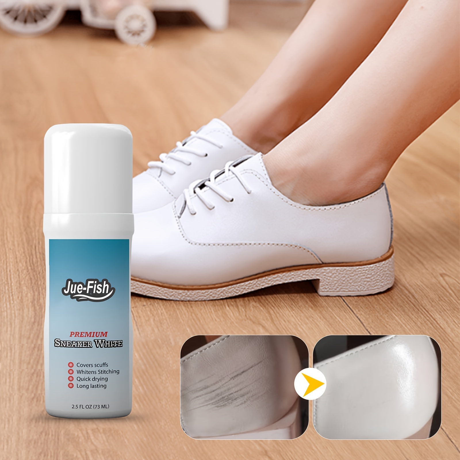 Gel nettoyant blanchissant pour chaussures blanches, brosse à