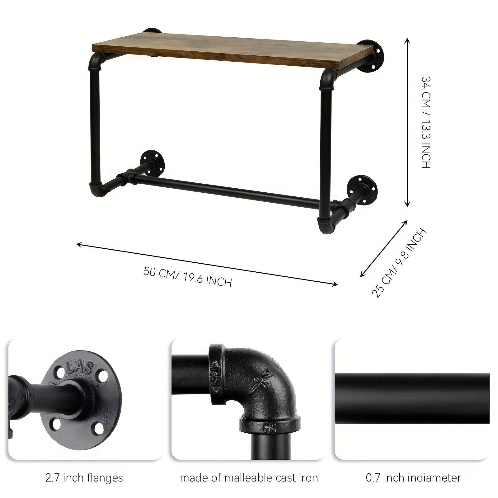 Plumbing Pipe wall mount clothes rack