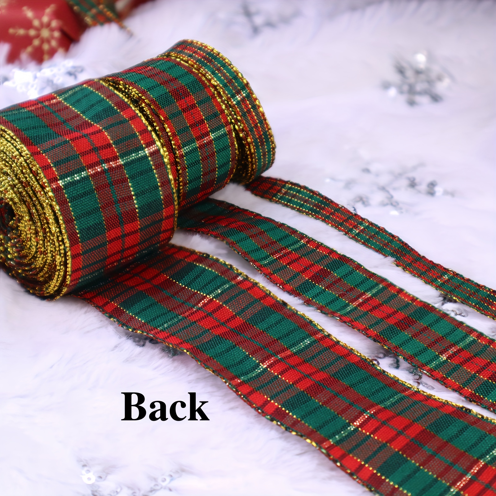 5 Yards Plaid Ribbon Christmas Ribbon For Diy Crafts Gift - Temu