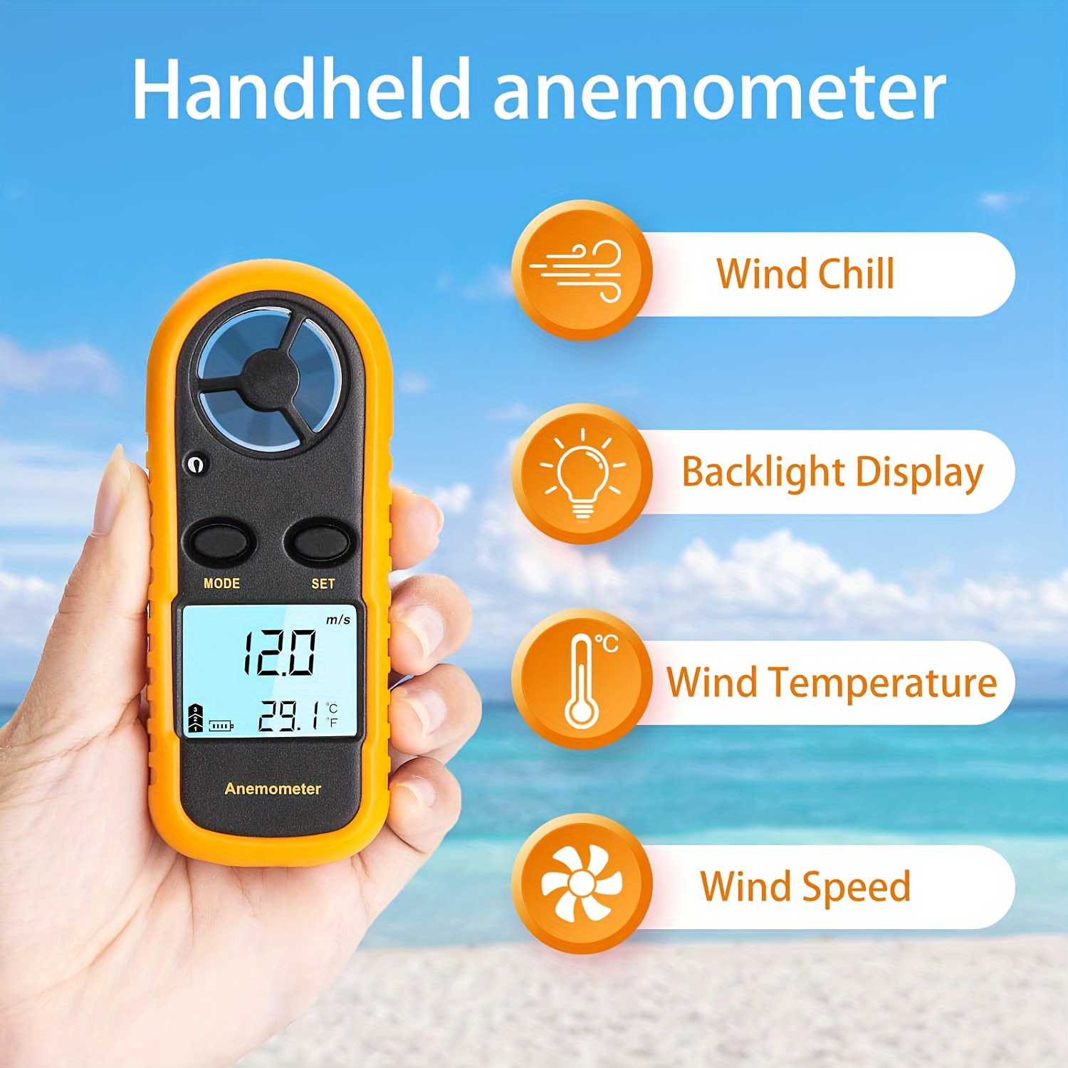 Accurately Measure Wind Speed & Temperature GM816 Pocket * - Perfect for  Windsurfing, Kite Flying, Sailing, Surfing & Fishing!